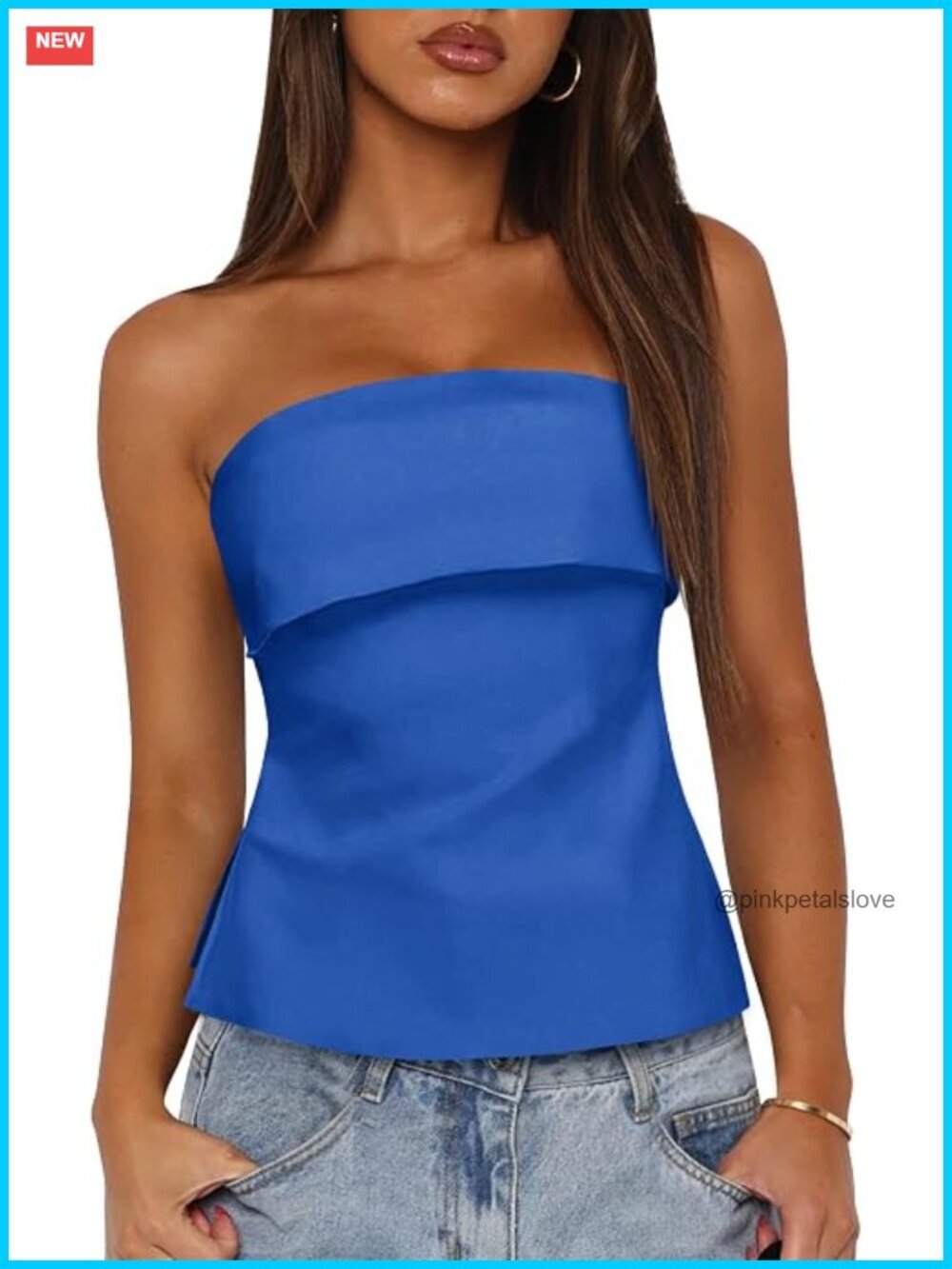 Strapless Off Shoulder Bandeau Top Side Split Y2K Going Out Top Polyester Blend